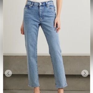 Frame The Borrowed High Rise Slim Leg Lightly Faded Jeans Sz 30